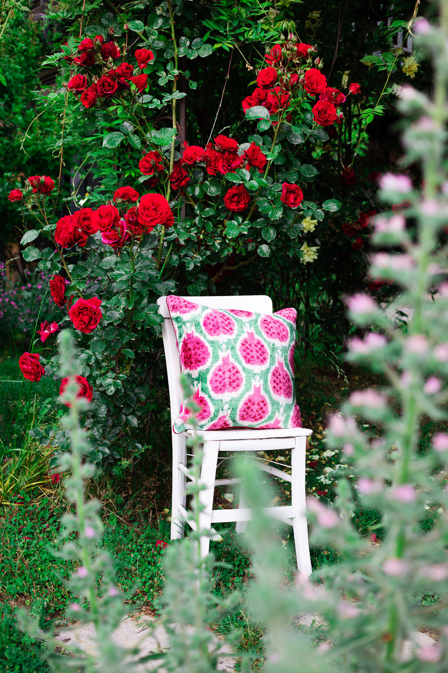 Pink Pomegranate Velvet Pillow