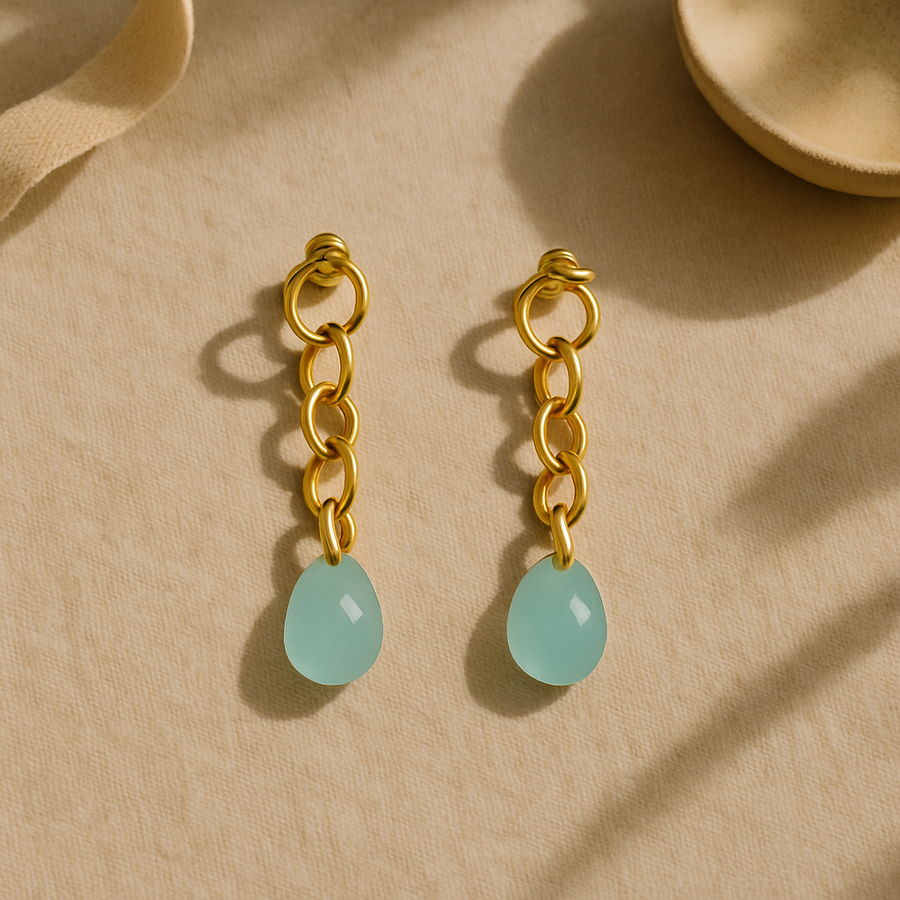Drop Chalcedony Earring