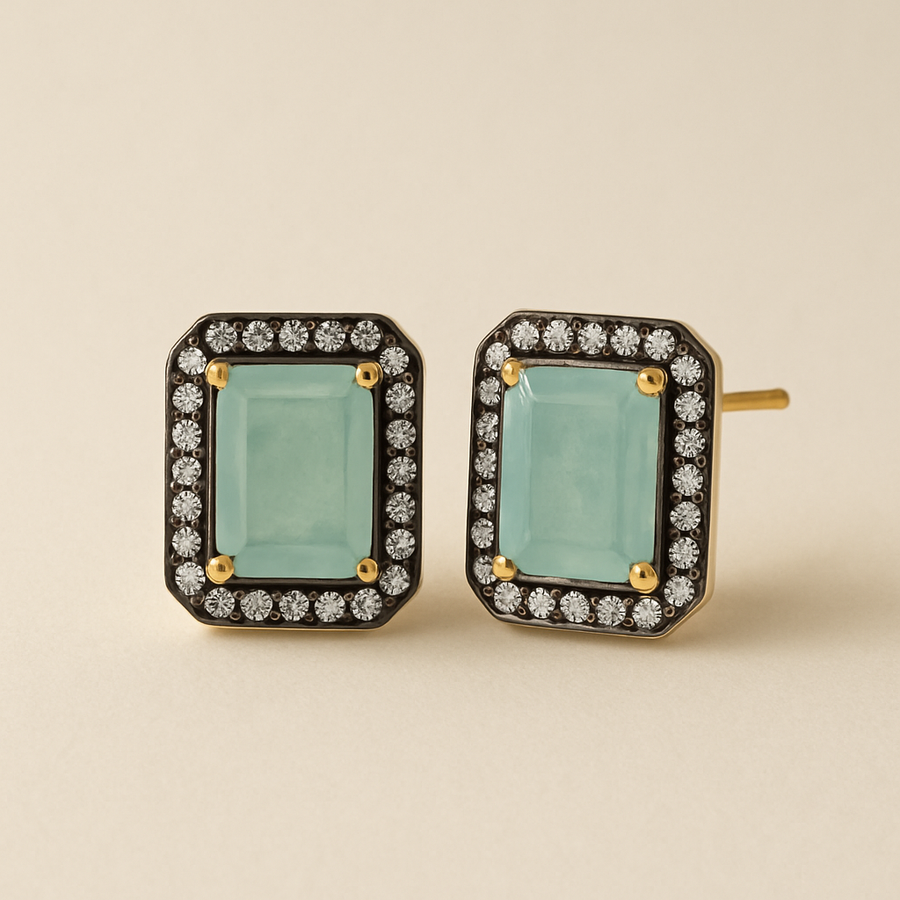 Diamond Chalcedony Earrings