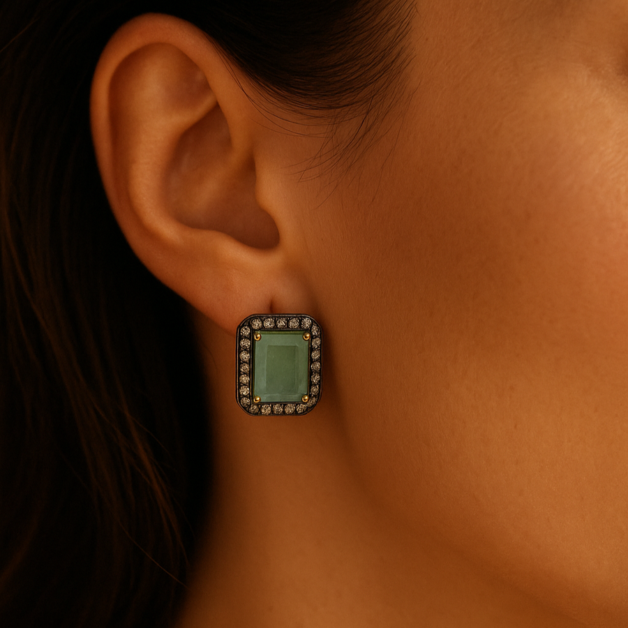 Diamond Chalcedony Earrings