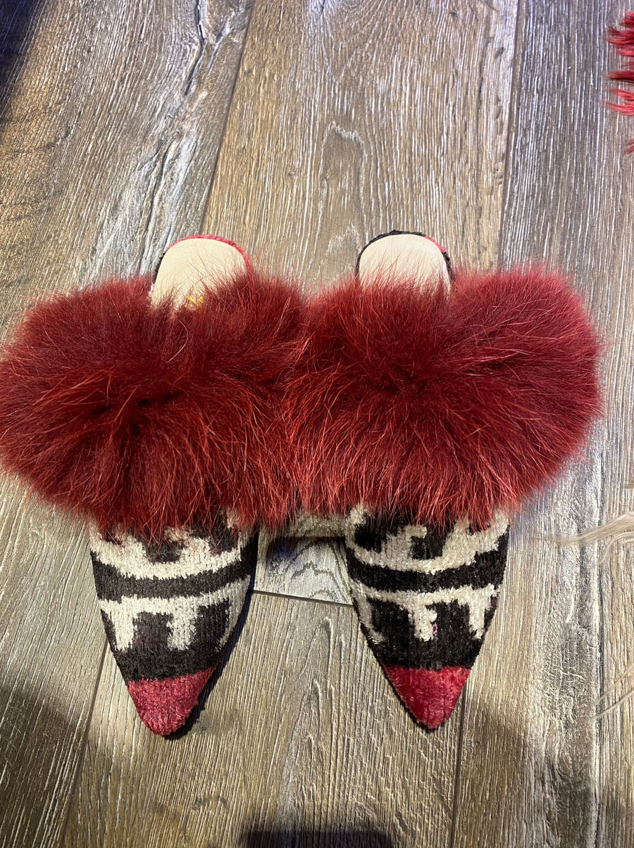 Ikat Slipper-Tüylü