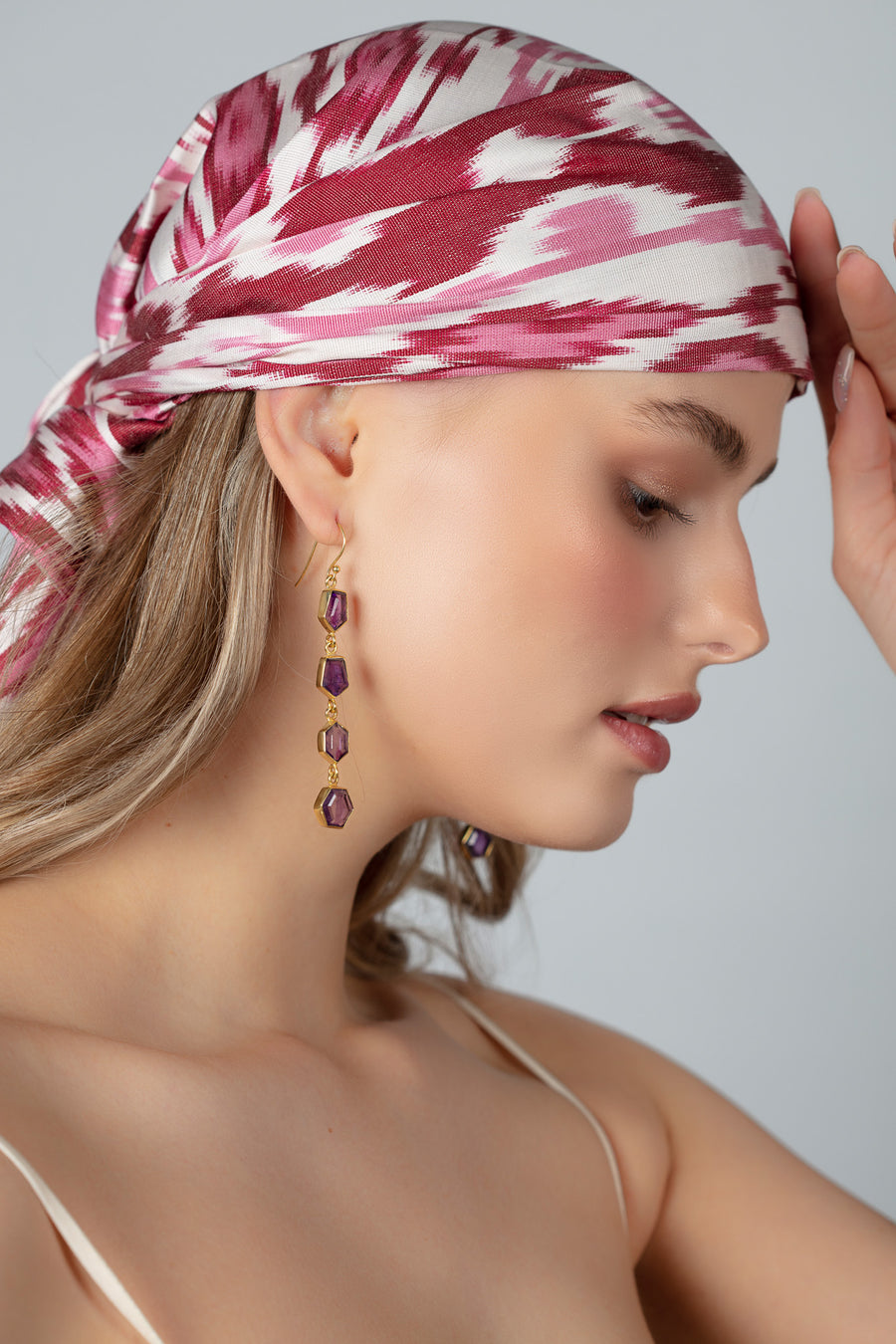 Long Amethyst Earring