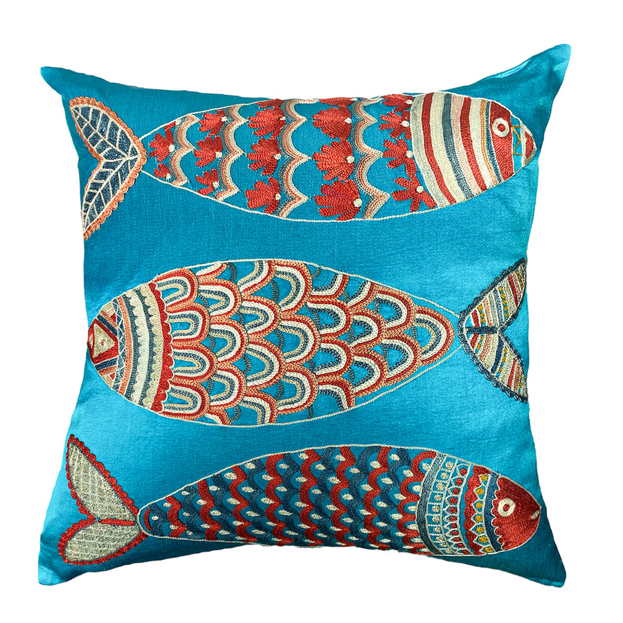 Fish Suzani Pillow