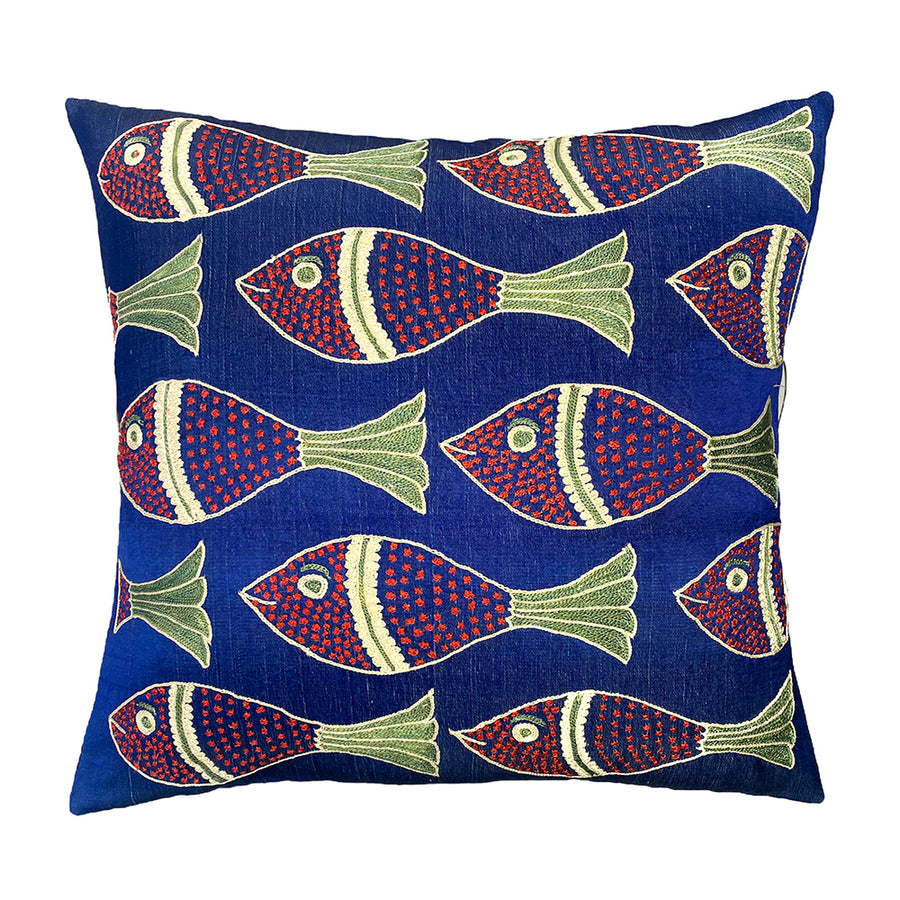 Fish Suzani Pillow