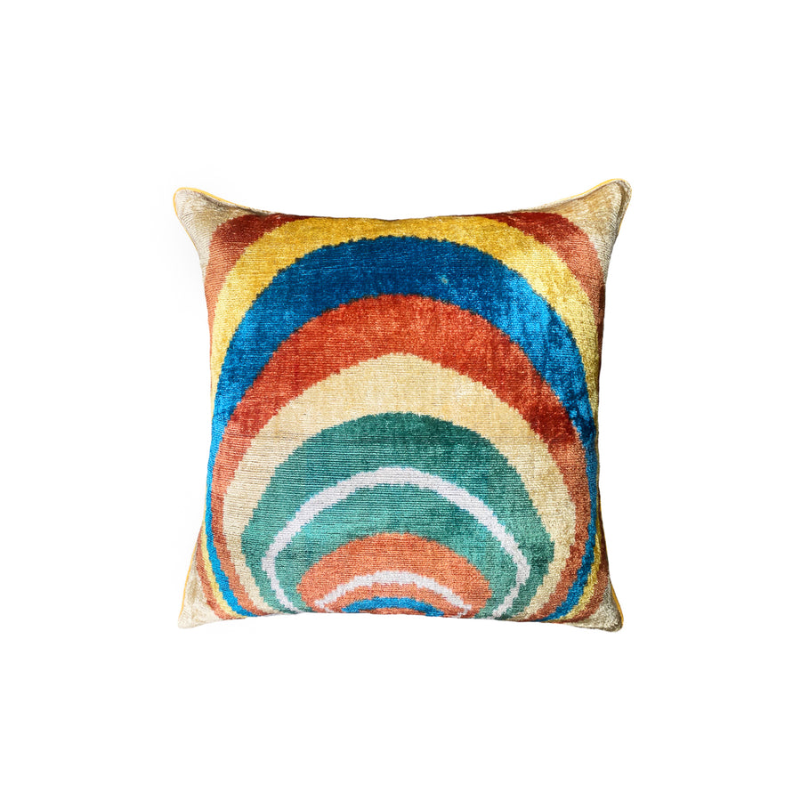 Rainbow Patterned Velvet Pillow
